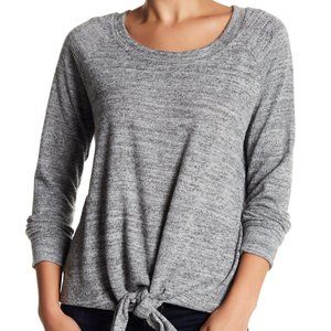 NWOT Socialite Gray Tie Front Sweater Large